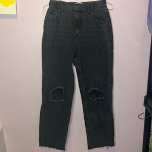 Vanilla Star black jeans distressed‎ elastics waist size 25/1